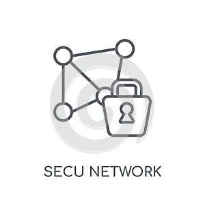 Secured network linear icon. Modern outline Secured network logo