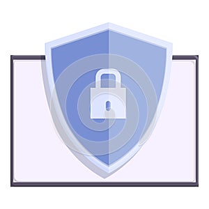 Secured online control icon cartoon vector. Child software