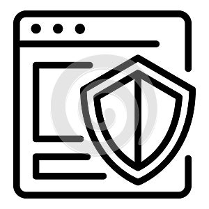 Secured operating system icon, outline style