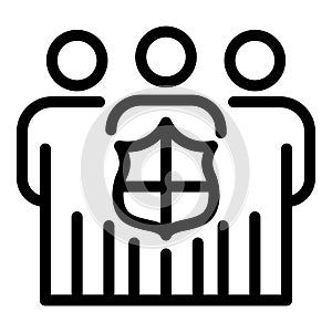 Secured people icon, outline style