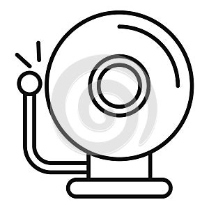 Secured ringer icon outline vector. Alarm thief crime