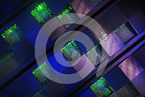 Secured server front panel.