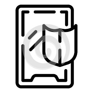 Secured smartphone icon outline vector. Erase system