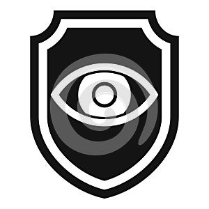 Secured stop theft eye icon simple vector. Access gesture
