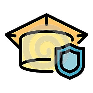 Secured study icon color outline vector