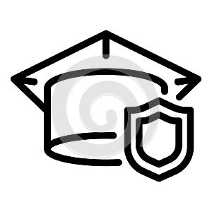 Secured study icon, outline style
