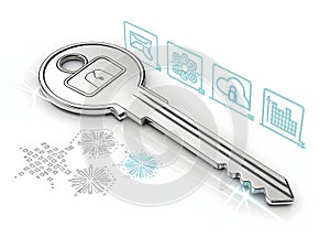 Securing Data Key Concept with Virtual Interface Illustration
