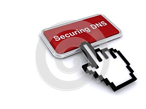 securing dns button on white
