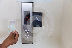 Securing lift or elevator access control. elevator access control,