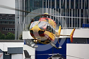 Securite Civile helicopter hovering