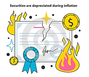 Securities are depreciated during inflation. Economics crisis and value