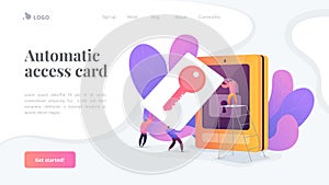 Security access card landing page template.