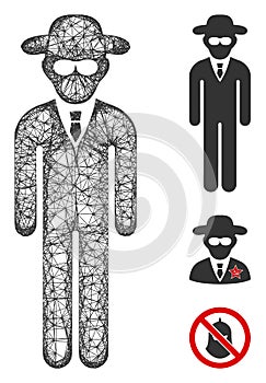 Security Agent Polygonal Web Vector Mesh Illustration
