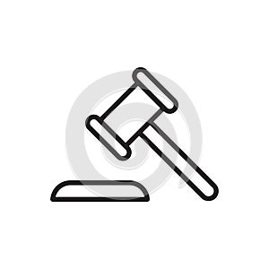 Security, auction  outline icon vector hammer court, judge gavel icon for graphic design, logo, web site, social media, mobile app