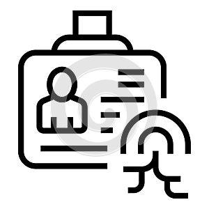 Security badge icon outline vector. Id identification