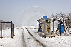 Security barrier in winter