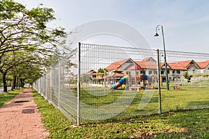 Security boundary fencing at a residential community