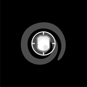 Security breach icon isolated on dark background