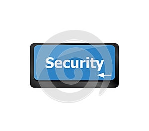 Security button on the keyboard key, business concept