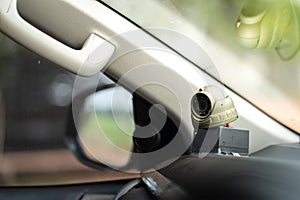 A security camera on car console.
