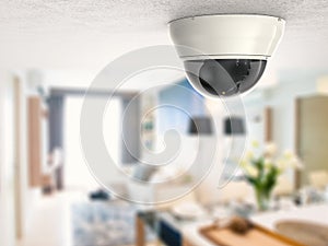 Security camera or cctv camera on ceiling photo