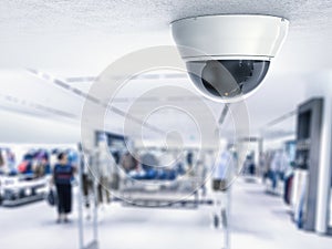 Security camera or cctv camera on ceiling photo