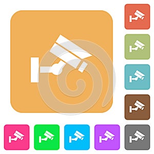 Security camera rounded square flat icons