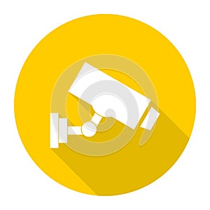 Security camera icon with long shadow