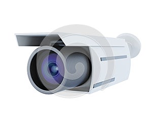 Security camera isolated on white background. 3d rendering