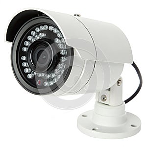 Security camera isolated on white background photo
