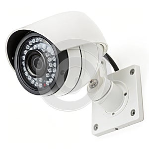 Security camera isolated on white background photo