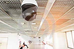 Security camera monitoring on the airport.