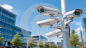 Security camera motion detection system recognizes and identifies people.