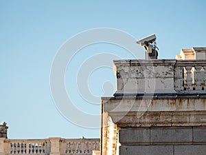 Security camera over a palace recording