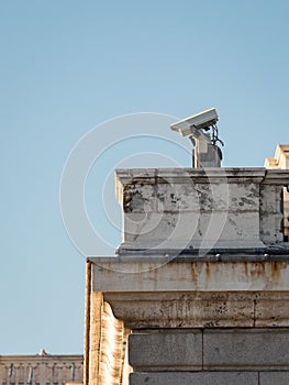 Security camera over a palace recording