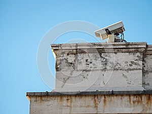 Security camera over a palace recording
