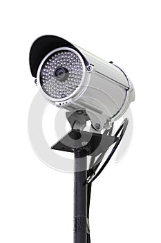 Security camera pole isolated