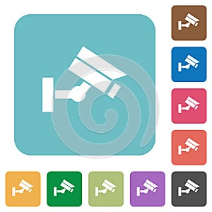 Security camera rounded square flat icons