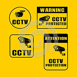 Security camera sign, cctv stickers,