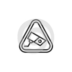 Security Camera Sign line icon