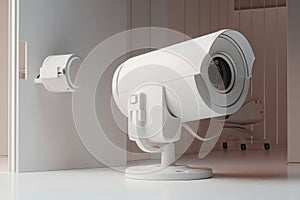 Security camera targeting a detected intrusion. AI generated