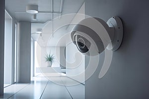 Security camera targeting a detected intrusion. AI generated