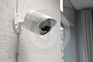 Security camera targeting a detected intrusion. AI generated