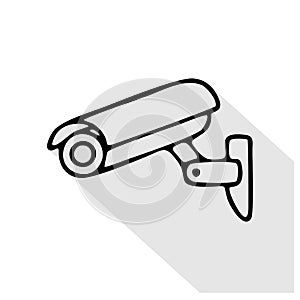 Security camera vector flat icon, safety system logo