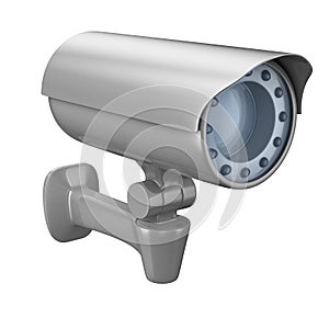 Security camera on white background