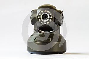 Security camera on white background. IP Camera.