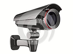 Security camera on white background. Isolated 3D