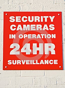 Security cameras in 24 hour operation.