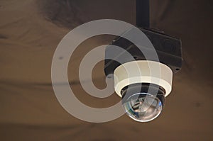 Security cameras dome type install on the ceiling