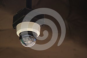 Security cameras dome type install on the ceiling